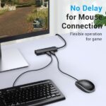 Vention HUB 5 in 1 da USB 2.0 a 3xUSB2.0/MicroUSB/RJ45 - 0,15 m - Colore nero - immagine 4