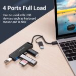 Vention HUB 5 in 1 USB 3.0 e USB-C a 4xUSB/USB-C PD - 0,15 m - Colore nero - immagine 4