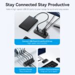 Vention HUB 4 in 1 USB 3.0 a 4xUSB/USB-C PD Include cavo di ricarica USB maschio - USB-C - Colore nero - immagine 4