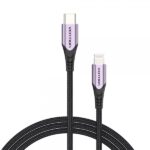 Cavo Vention da USB-C a Lightning 3A 27W 480Mbps MFi - 1m - Colore viola - immagine 2