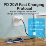 Cavo Vention da USB-C a Lightning 3A 27W 480Mbps MFi - 1m - Colore viola - immagine 3