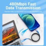 Cavo Vention da USB-C a Lightning 3A 27W 480Mbps MFi - 1m - Colore viola - immagine 4