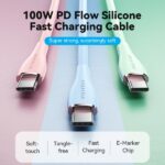 Cavo Vention da USB-C maschio a USB-C maschio 5A 100W 480Mbps - 1,5 m - Colore blu silicone - immagine 3