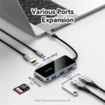 Vention Docking Station 7 in 1 USB-C a HDMI/3xUSB3.0/Lettore SD/MicroSD/PD100W - 0,15 m - Colore grigio - immagine 3