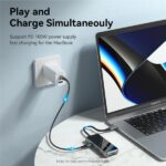 Vention Docking Station 7 in 1 USB-C a HDMI/3xUSB3.0/Lettore SD/MicroSD/PD100W - 0,15 m - Colore grigio - immagine 4