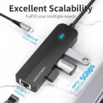 Vention HUB 5 in 1 da USB-C a 3xUSB3.0/RJ45/Micro B alimentato - 0,15 m - Colore nero - immagine 3