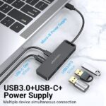 Vention HUB 5 in 1 USB-C a 3xUSB3.0/USB-C(Gen1)/Micro-B Powered - 0,15 m - Colore nero - immagine 3