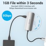 Vention Docking 5 in 1 da USB-C a HDMI 4K/3xUSB3.0/PD100W - 0,15 m - Colore grigio - immagine 4