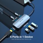 Vention Docking Station 6 in 1 USB-C a HDMI 4K/3xUSB3.0/USB-C Gen1/PD100W - 0,15 m - Colore grigio - immagine 4
