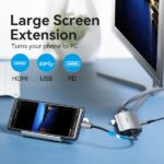 Vention Docking Station 7 in 1 USB-C a HDMI 4K/3xUSB3.0/SD/TF/PD100W - 0,15 m - Colore grigio - immagine 4
