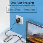 Vention Docking Station 9 in 1 USB-C a HDMI 4K/3xUSB3.0/RJ45/Lettore SD/MicroSD/Jack Audio/PD100W - 0,15 m - Colore grigio - immagine 4