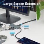 Vention Docking Station 6 in 1 USB-C a HDMI 4K/3xUSB 3.0/Lettore SD/MicroSD - 0,15 m - Colore grigio - immagine 4