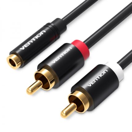 5 mm a 2x RCA maschio - 1 m - Colore nero