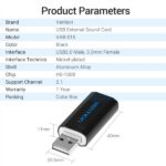 Scheda audio esterna USB a CTIA Vention - Colore nero metallizzato - immagine 5
