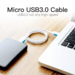 Cavo USB 3.0 maschio a MicroUSB maschio Vention - 0,25 m - Blu e nero - immagine 4