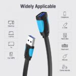 Cavo prolunga piatto Vention USB 3.0 maschio a USB femmina - 2 m - Colore nero e blu - immagine 5