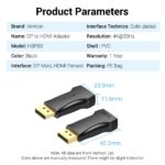Vention Adattatore DisplayPort 1.2 maschio a HDMI 2.0 femmina 4K - Colore nero - immagine 5