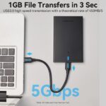 Vention Box esterno per disco rigido da 2,5" USB 3.0 a Micro USB senza viti - Colore nero - immagine 3