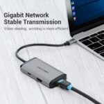 Vention Docking Station 6 in 1 USB-C a HDMI 4K/3xUSB3.0/RJ45/PD87W - 0,15 m - Colore grigio - immagine 4