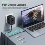 Vention Adattatore da viaggio universale GaN 65W - 3 porte USB (C+C+A 65W/65W/30W) - Colore nero - immagine 3