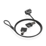 Cavo di sicurezza in acciaio con serratura a chiave Aisens - Compatibile con Kensington Lock - per computer, monitor e laptop - Colore nero - immagine 4