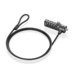 Cavo di sicurezza in acciaio con lucchetto a combinazione Aisens - Compatibile con Kensington Lock - Blocco a 4 cifre - Rivestimento in vinile - Ideale per computer e laptop - Colore nero - immagine 2