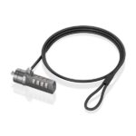 Cavo di sicurezza in acciaio con lucchetto a combinazione Aisens - Compatibile con Kensington Lock - Blocco a 4 cifre - Rivestimento in vinile - Ideale per computer e laptop - Colore nero - immagine 3