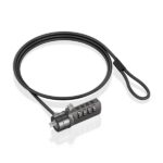 Cavo di sicurezza in acciaio con lucchetto a combinazione Aisens - Compatibile con Kensington Lock - Blocco a 4 cifre - Rivestimento in vinile - Ideale per computer e laptop - Colore nero - immagine 4