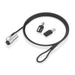 Cavo di sicurezza in acciaio con lucchetto a chiave Aisens - Compatibile con fessura Nano 2,5x6 mm - Rivestimento in vinile - Colore nero - immagine 3