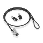 Cavo di sicurezza in acciaio con lucchetto a chiave Aisens - Compatibile con fessura Nano 2,5x6 mm - Rivestimento in vinile - Colore nero - immagine 4