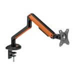 Aisens Supporto da tavolo RGB Gaming per monitor/TV - Girevole e inclinabile - Illuminazione RGB - Acciaio e alluminio - Compatibile Vesa - Carico massimo 9 kg - Braccio articolato - Sistema di passaggio cavi - Colore nero/arancione - immagine 2