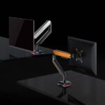 Aisens Supporto da tavolo RGB Gaming per monitor/TV - Girevole e inclinabile - Illuminazione RGB - Acciaio e alluminio - Compatibile Vesa - Carico massimo 9 kg - Braccio articolato - Sistema di passaggio cavi - Colore nero/arancione - immagine 5