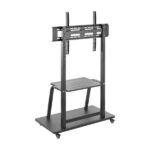 Aisens Eco Supporto da pavimento con ruote e vassoio per DVD - Acciaio ad alta resistenza - Verniciatura elettrostatica - Ruote con freno - Vesa massimo 800 x 600 mm - Carico massimo 150 kg - immagine 2