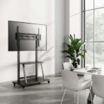 Aisens Eco Supporto da pavimento con ruote e vassoio per DVD - Acciaio ad alta resistenza - Verniciatura elettrostatica - Ruote con freno - Vesa massimo 800 x 600 mm - Carico massimo 150 kg - immagine 5