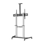 Aisens Pro Supporto da pavimento con ruote per TV 60"-100" - Alluminio ad alta resistenza - Vesa massimo 1000x600 mm - Carico massimo 100 kg - Inclinazione -10º/+5º - Altezza regolabile - Colore nero/argento - immagine 2