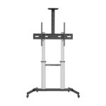 Aisens Pro Supporto da pavimento con ruote per TV 60"-100" - Alluminio ad alta resistenza - Vesa massimo 1000x600 mm - Carico massimo 100 kg - Inclinazione -10º/+5º - Altezza regolabile - Colore nero/argento - immagine 3