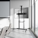 Aisens Pro Supporto da pavimento con ruote per TV 60"-100" - Alluminio ad alta resistenza - Vesa massimo 1000x600 mm - Carico massimo 100 kg - Inclinazione -10º/+5º - Altezza regolabile - Colore nero/argento - immagine 4