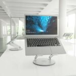 Aisens Supporto da tavolo XL girevole e regolabile per laptop o tablet - Lega di alluminio - Rotazione a 360° - Pieghevole e compatto - Antiscivolo - Compatibile con 10-17" - Colore argento - immagine 5