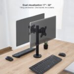 Tooq Supporto da tavolo per 2 monitor da 17"-32" - Gestione dei cavi - Peso max 8 kg x braccio - VESA max. 100x100 mm - Colore nero - immagine 3