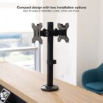 Tooq Supporto da tavolo per 2 monitor da 17"-32" - Gestione dei cavi - Peso max 8 kg x braccio - VESA max. 100x100 mm - Colore nero - immagine 4