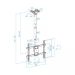 Tooq Supporto a soffitto per schermi da 32-75" - Angolo di rotazione 180º - Inclinabile - Gestione dei cavi - Peso max. 60 kg - VESA max. 400x400 mm - Colore nero - immagine 5