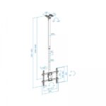Tooq Supporto XL da soffitto per schermi da 32-75" - Angolo di rotazione 180º - Inclinabile - Gestione dei cavi - Peso max. 60 kg - VESA max. 400x400 mm - Colore nero - immagine 5