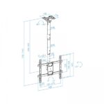 Tooq Supporto a soffitto per schermi da 43-86" - Angolo di rotazione 180º - Inclinabile - Gestione dei cavi - Peso max. 60 kg - VESA max. 600x400 mm - Colore nero - immagine 5