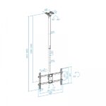 Tooq Supporto XL da soffitto per schermi da 43-86" - Angolo di rotazione 180º - Inclinabile - Gestione dei cavi - Peso max. 60 kg - VESA max. 600x400 mm - Colore nero - immagine 5
