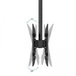 Tooq Supporto XL da soffitto per 2 schermi da 43-86" - Angolo di rotazione 180º - Inclinabile - Gestione dei cavi - Peso max. per schermo 50 kg - VESA max. 600x400 mm - Colore nero - immagine 3