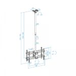 Tooq Supporto XL da soffitto per 2 schermi da 43-86" - Angolo di rotazione 180º - Inclinabile - Gestione dei cavi - Peso max. per schermo 50 kg - VESA max. 600x400 mm - Colore nero - immagine 5
