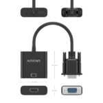 Cavo convertitore SVGA+Audio a HDMI Aisens - SVGA/M+Jack 3,5/H+USB Microb/H-HDMI A/H - 20 cm - Colore nero - immagine 5