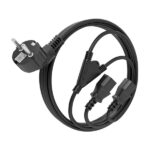 Cavo di alimentazione CPU Aisens - CEE7/M-2xC13/H - 3 m - Colore nero - immagine 2