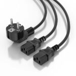 Cavo di alimentazione CPU Aisens - CEE7/M-2xC13/H - 3 m - Colore nero - immagine 3