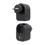 Aisens Presa a muro multifunzione con 1 presa + 1xUSB-C 20W PD3.0 - 1xUSB-A 20W QC3.0 - Colore nero - immagine 3